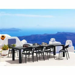 Siesta Σετ Τραπεζαρίας 9τμχ Vegas Sunset Dark Grey 100X260/300Χ75εκ. -κατάστημα καρεκλών σετ τραπεζαρίας 9τμχ vegas sunset dark grey 100x260 300χ75εκ 3