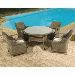 Lianos Τραπεζαρία Rattan Σέτ 5 Τεμαχίων 165437 SET